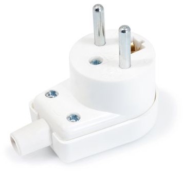 KOLORENO WTYCZKA SKOŚNA Z UZIEMIENIEM 16A 250V UL006 BIAŁA WT-UL006