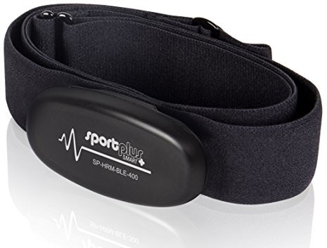 SportPlus pas na klatkę piersiową do pomiaru pulsu z technologią Bluetooth, uniseks, czarny SP-HRM-BLE-400