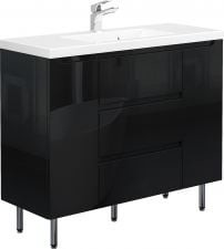 Furni Szafka z Umywalką Stojąca ETHOS 100 cm D BLACK + Wieszak 40cm GRATIS ETHC UM ST 100 D