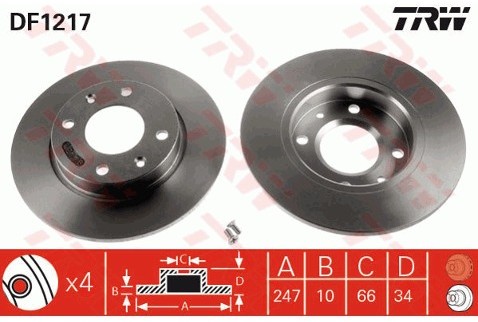 TRW Tarcza hamulcowa DF1217