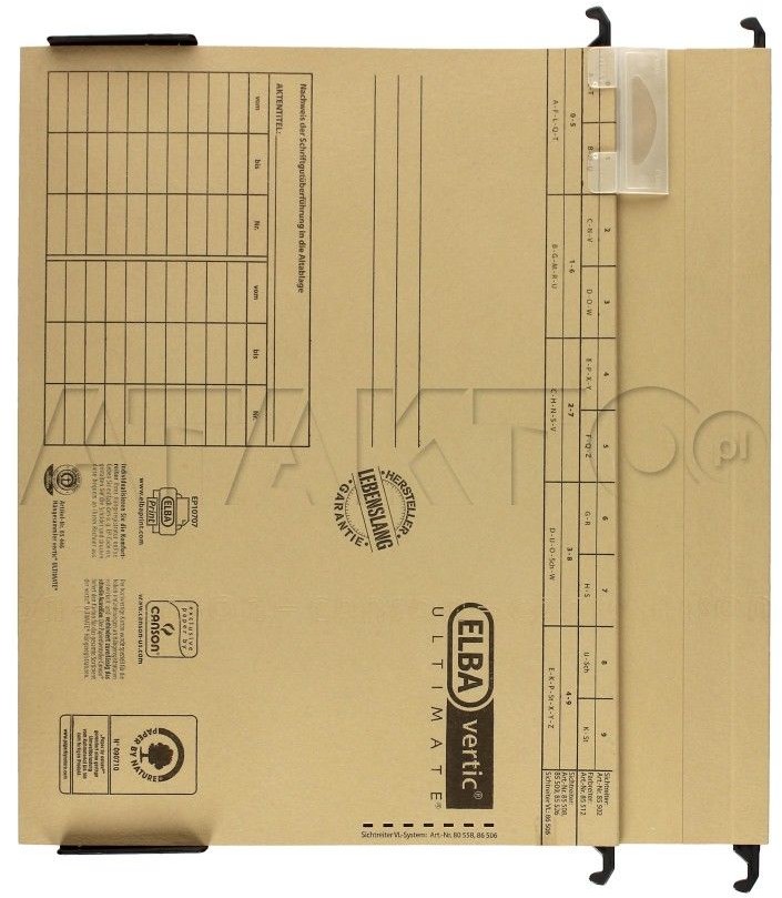 Elba Teczka zawieszkowa A4 brązowa 6cm Vertic 85446 EB5034