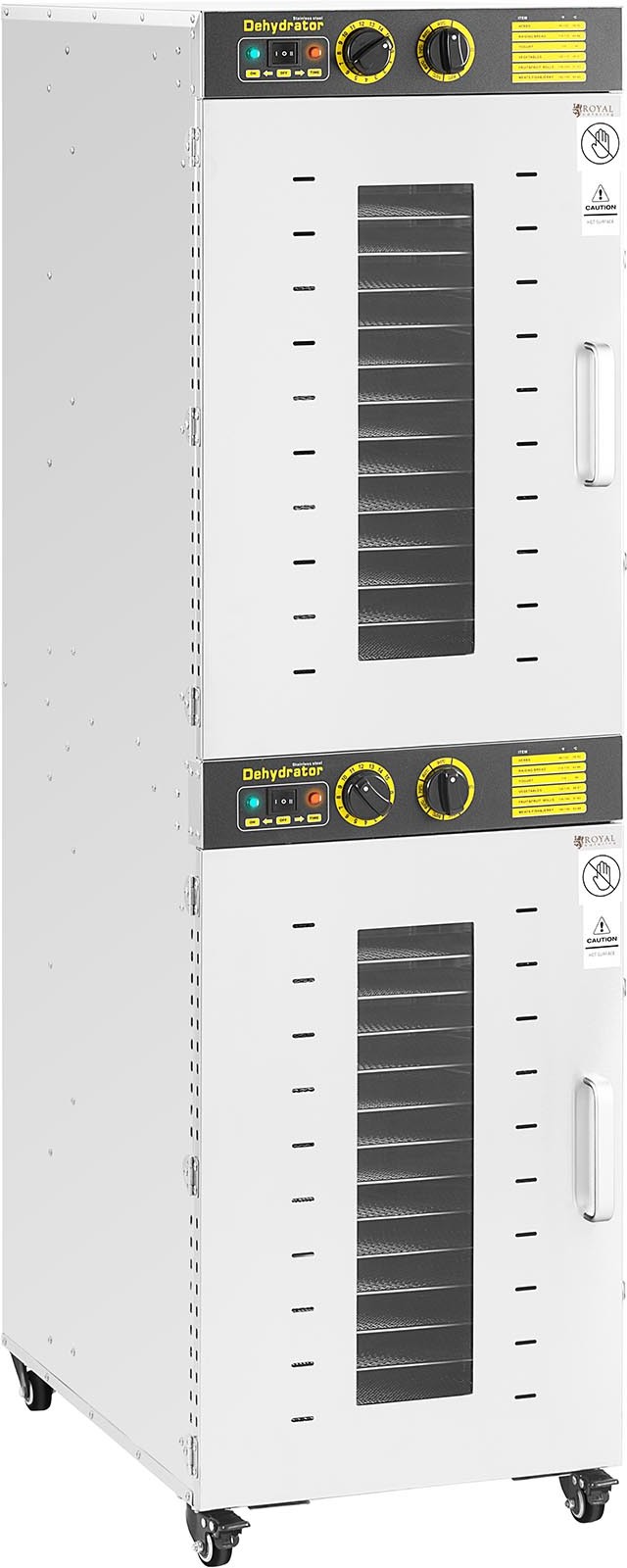 Royal Catering Suszarka do żywności 3150 W 32 ruszty 2 komory RCDA-220S