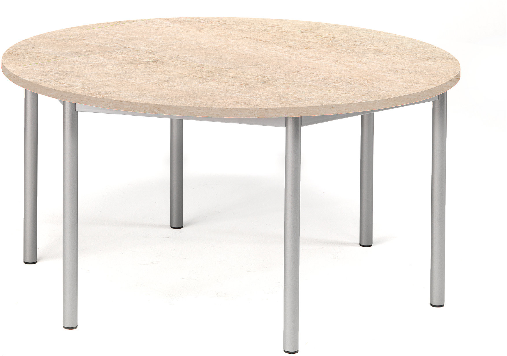 AJ Produkty Table Sonitus Dia 1200h.600 mm. Frame silver, tabletop beige linoleum