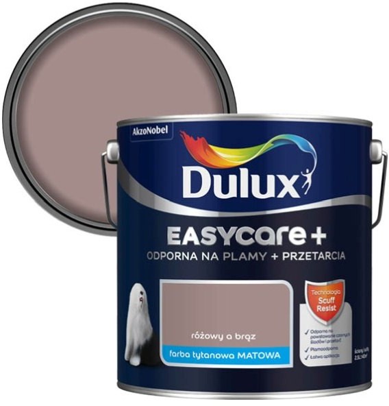 Dulux Farba EasyCare+ różowy a brąz 2,5 l 5511491
