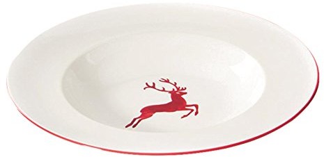 Gmundner Keramik Gmundner ceramika manufaktura 0318tego29 rubinroter jeleń talerz na makaron Gourmet, średnica 29 cm 0318TEGO29