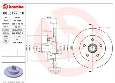 BREMBO Tarcza hamulcowa 08.5177.10
