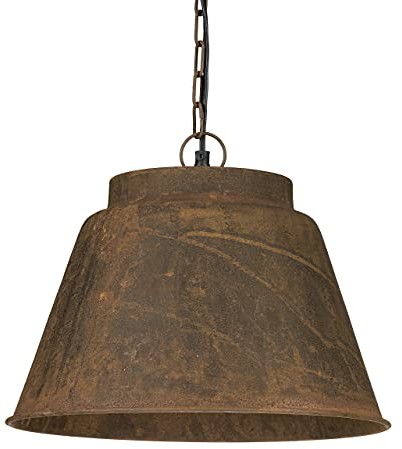 Relaxdays zardzewiała lampa wisząca, w stylu retro, ze sztuczne oksydowaną brązową patyną na metalu, wysokość 140 cm, średnica 34,5 cm, kolor brązowy 10019226