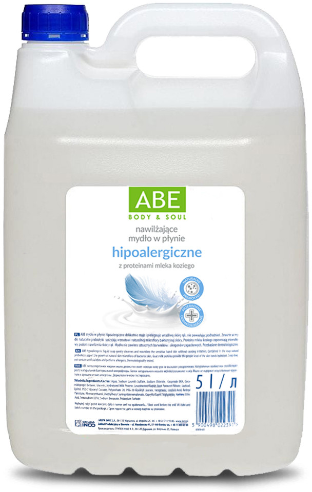 ABE Mydło W Płynie Prebiotyki Kozie Mleko 5L Zapas