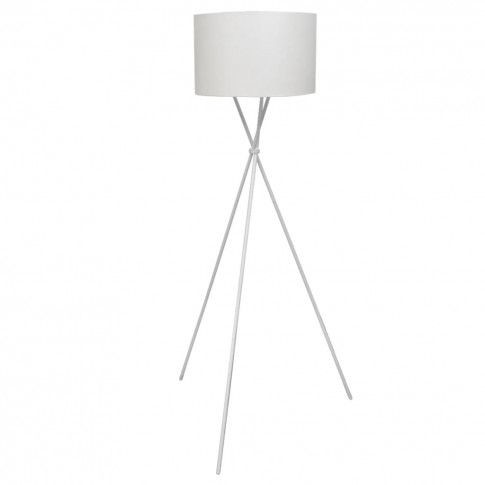 Biała lampa podłogowa z abażurem - EX02 S3-M52