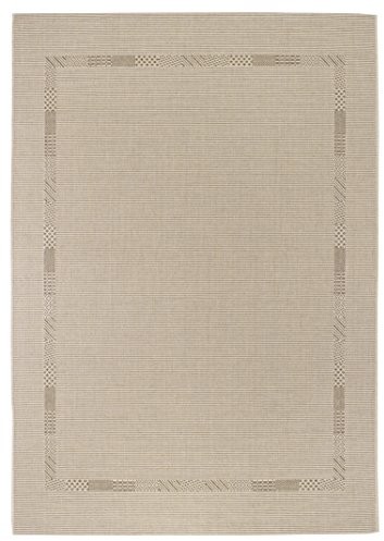 andiamo Andiamo Ostrzyżony dywan Louisville bordiura tkany dywan bez włosia, polipropylen, beżowy, 133 x 190 x 0,4 cm 1100537