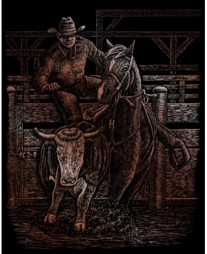 Royal Langnickel Royal & Lang Nickel grawiura, 20,3 x 25,4 cm, zestaw z motywem Rodeo, zadrukowany, folia miedziana COPRFL-29