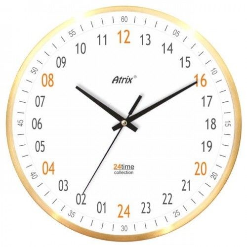 Atrix Zegar 24-godzinny aluminiowy złoty AL5134_24H