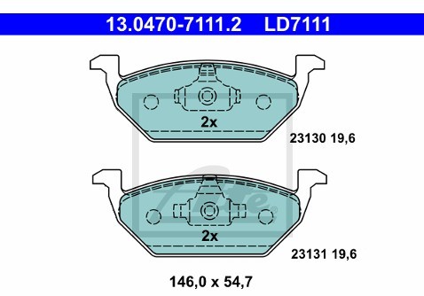 ATE Klocki hamulcowe - komplet 13.0470-7111.2
