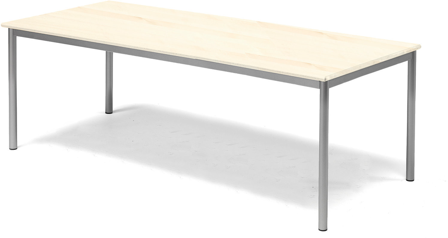 AJ Produkty Stół Bors, 1800x800x600 mm, rama srebrna, dźwiękochłonny HPL, brzoza