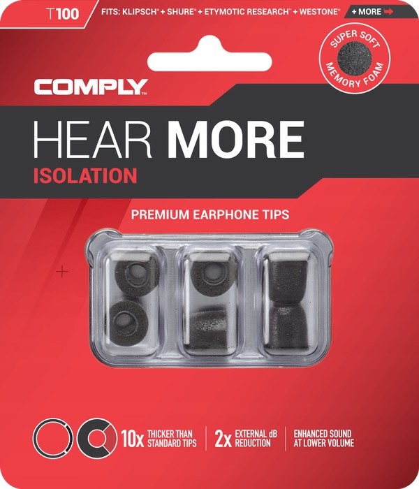 Comply Pianki T-100 ~ Shure, Klipsch ~ MIX S+m+l