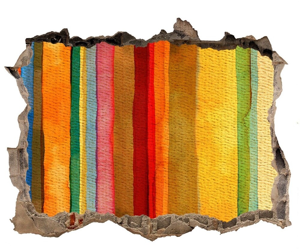 Wallmuralia.pl Dziura 3d fototapeta naklejka Kolorowe paski
