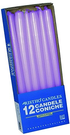 CERERIA DI GIORGIO S.p.A. cereria di Giorgio świec stołowych risth 10 sztuki, 2,2 x 25 cm, jasny fiolet 56213_71