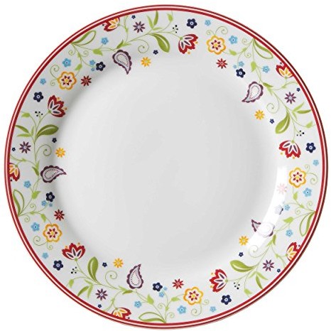 R&B Talerz obiadowy 'Shanti Doppio',  27 cm, porcelana, biała z wzorem Paisley (1 sztuki)