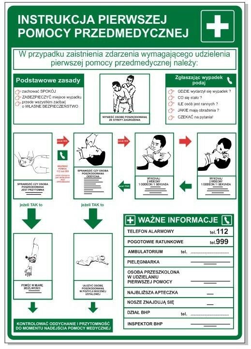 Instrukcja Pierwszej Pomocy Przedmedycznej BHI007