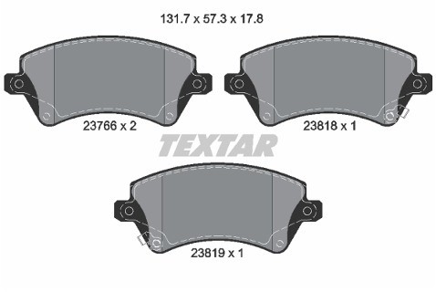 TEXTAR Zestaw klocków hamulcowych, hamulce tarczowe 2376601