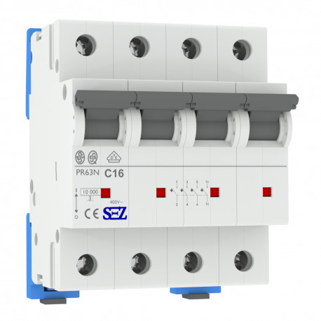 LEGRAND C16A 3P+N 10kA nadprądowy bezpiecznik Typ S eska PR63N SEZ 8860