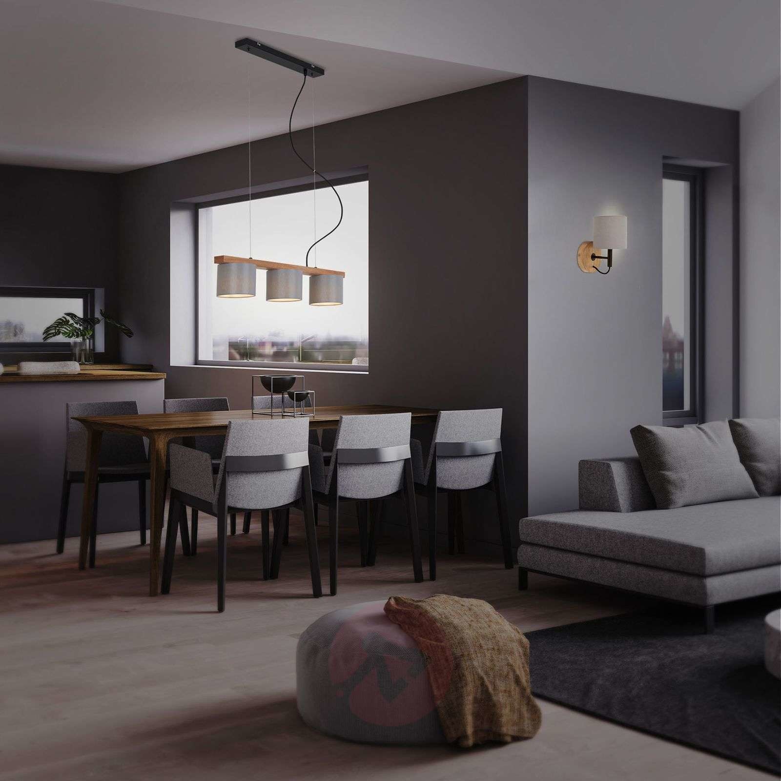 Briloner Lampa wisząca Wood & Style 4075, 5-punktowa