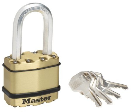 Master Lock kłódka powłoka ochronna do użytku na zewnątrz wykonana z cynku z mosiądzu, nierdzewny, 45 MM  pasek o dużej pojemności M1BEURDLF