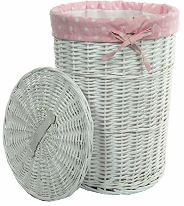 DVier Kosz na pranie wiklina Biały d.39 h.54 cm 22 WRD-B