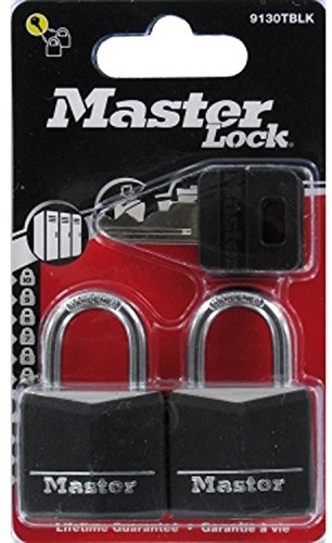 Master Lock 9130eurtblk  2 aluminiowe kłódka z czarnym pokryciem Vinyl 30 MM 9130EURTBLK