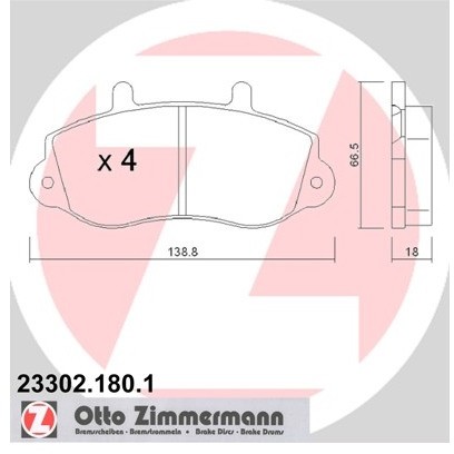 ZIMMERMANN Klocki hamulcowe - komplet 23302.180.1