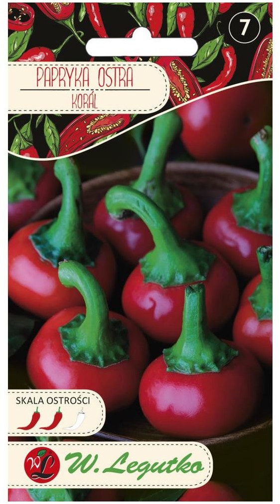 Legutko Papryka ostra KORAL nasiona tradycyjne 0.2 g