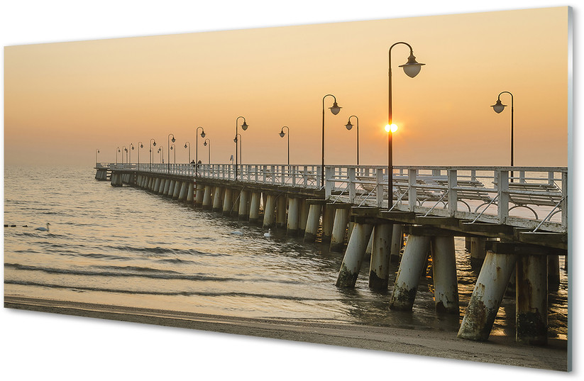 Tulup.pl Panel Szklany Gdańsk Morze molo 100x50cm