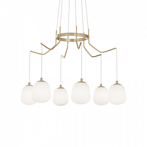 Ideal Lux Żyrandol Karousel Sp6 206387 oprawa wisząca w kolorze mosiądzu 206387
