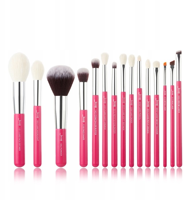 Jessup T202 Zestaw 15 pędzli rose carmin/silver