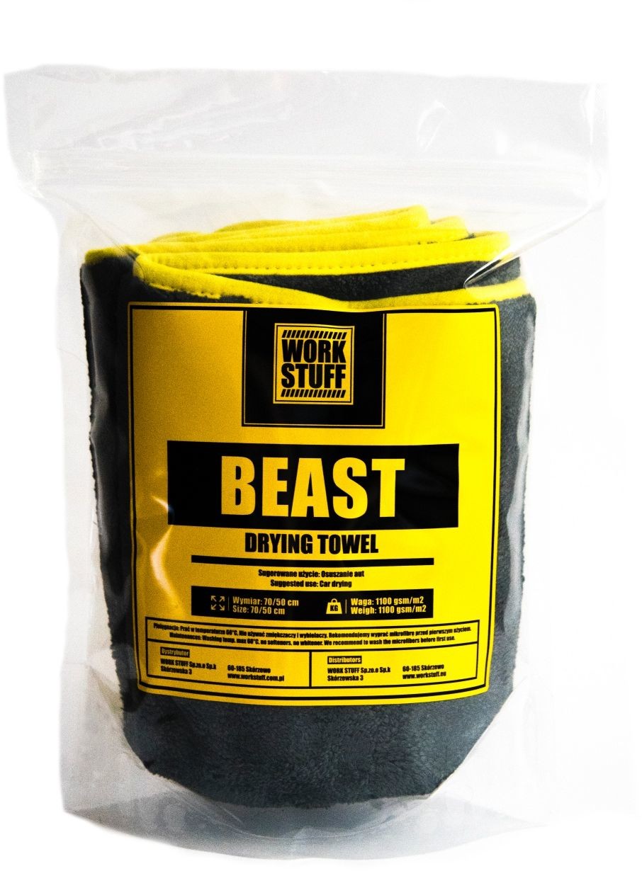 Work stuff Work Stuff Beast Drying Towel  puszysty i chłonny ręcznik do osuszania samochodu, 70x50cm, 1100gsm WOR000005