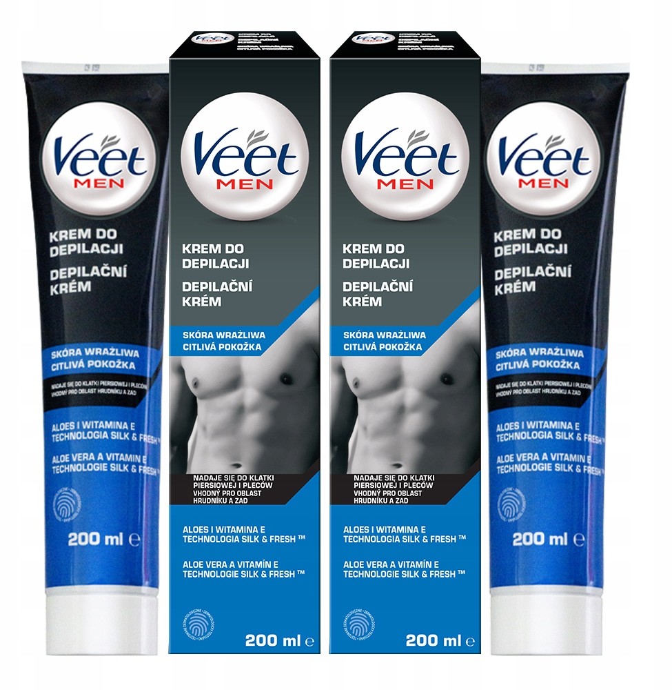 Veet Men Krem do Depilacji Skóra Wrażliwa 2x200ml