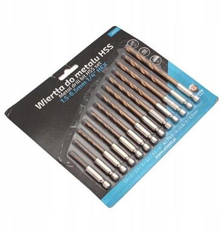 Wiertło Wiertła Do Metalu Bit 1.5-6.5 Tytan 13SZT.