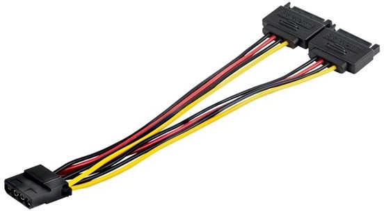 StarTech com com Dual SATA to LP4 Power Doubler Cable Adapter SATA to 4 Pin LP4 Internal PC Peripheral Power Supply Connector 9 Amps/108W - power adapter - SATA power to 4 PIN internal power - 19.1 m DSATPMOLP4