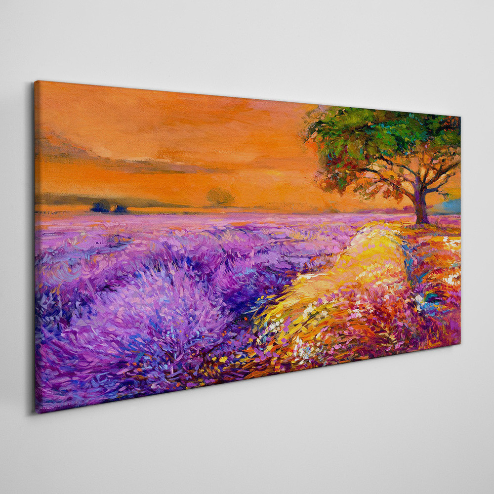 PL Coloray Obraz Canvas kwiaty drzewo niebo 140x70cm