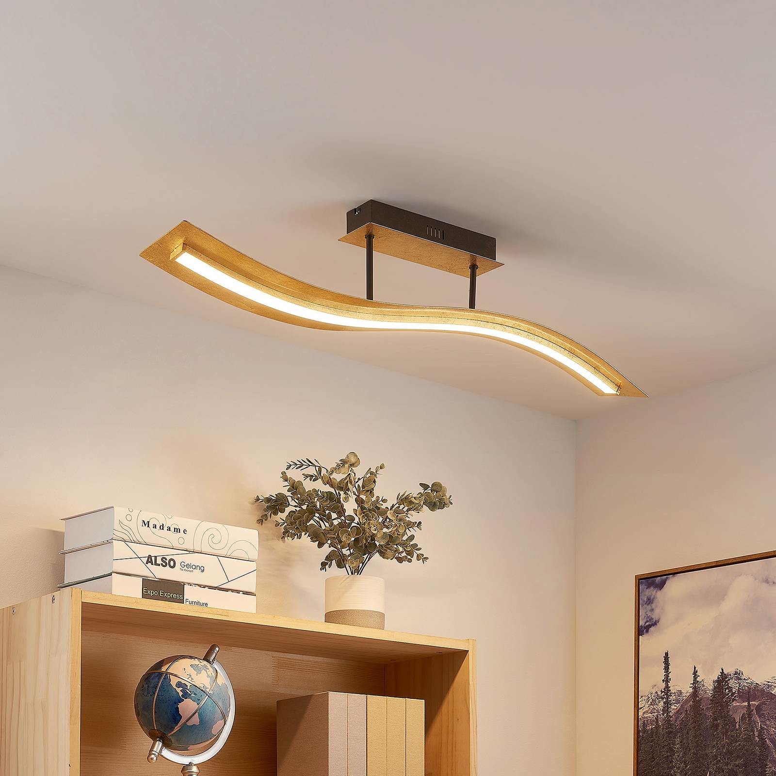 Lindby Larisa lampa sufitowa LED falisty klosz