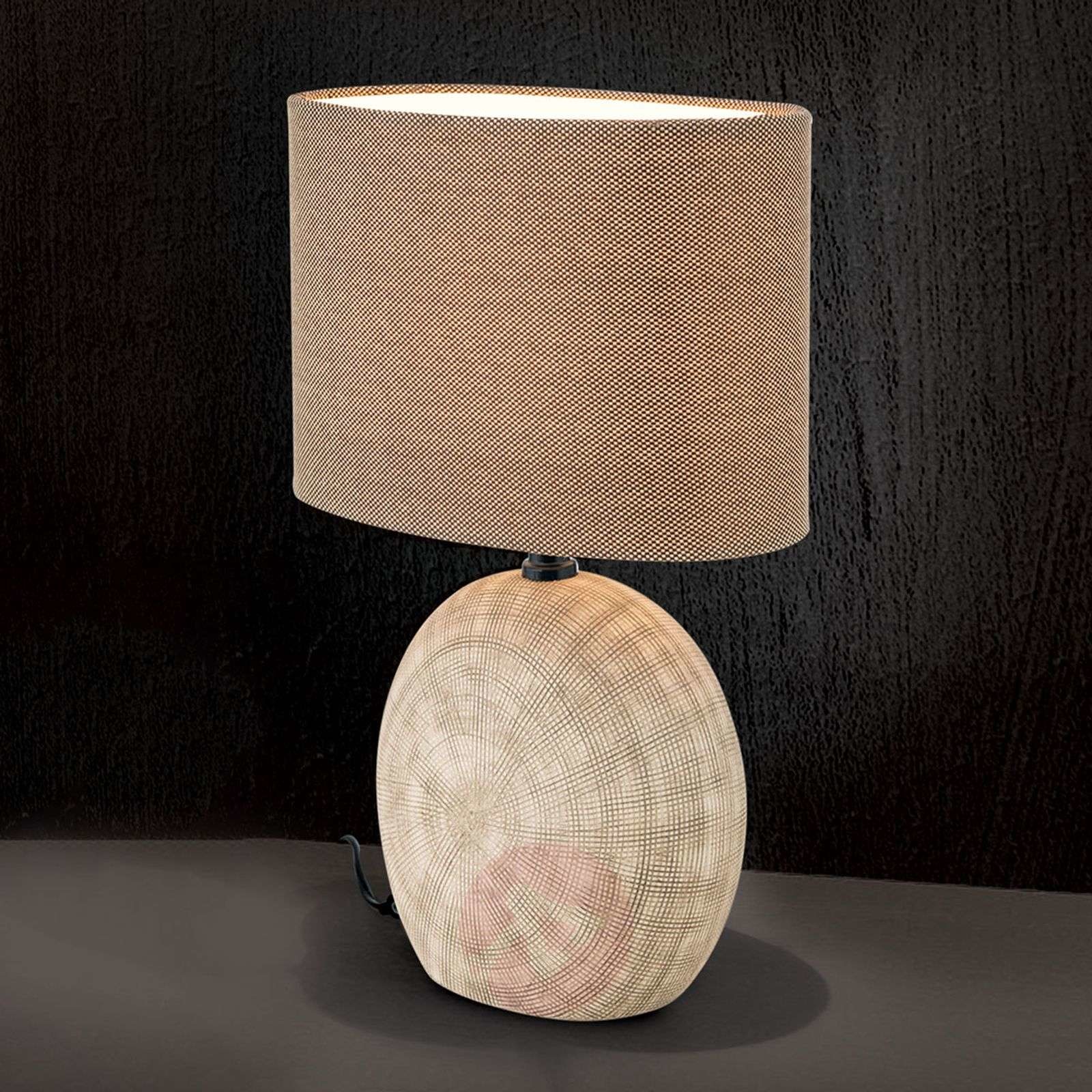 Orion Ceramiczna lampa stołowa Ethno 52 cm brązowa