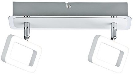 Paulmann 2-punktowa LED świecą 66639 A + + to D, reflektor Frame, metalowy, 4.5 W, biały mat/chrom, 10 x 28 x 13.1 cm 66639