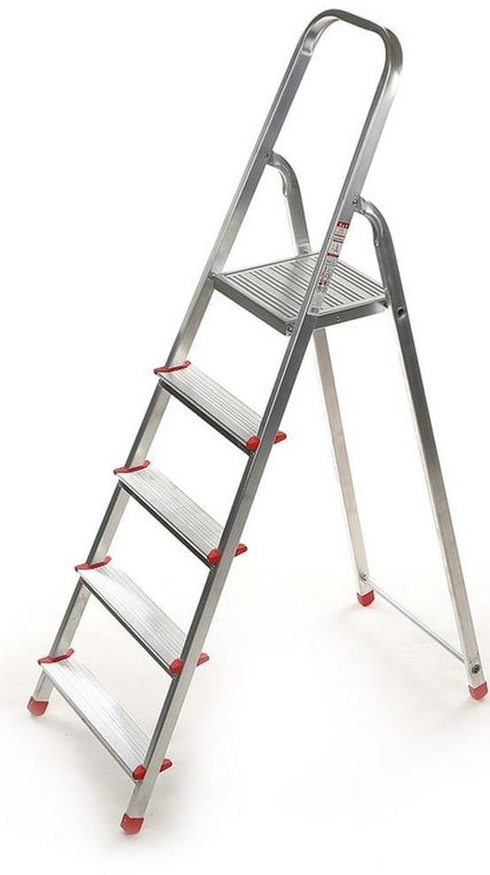 996 99674637 Drabina domowa 5 stopniowa czerwona wysokość robocza 2,97m) 74637-uniw