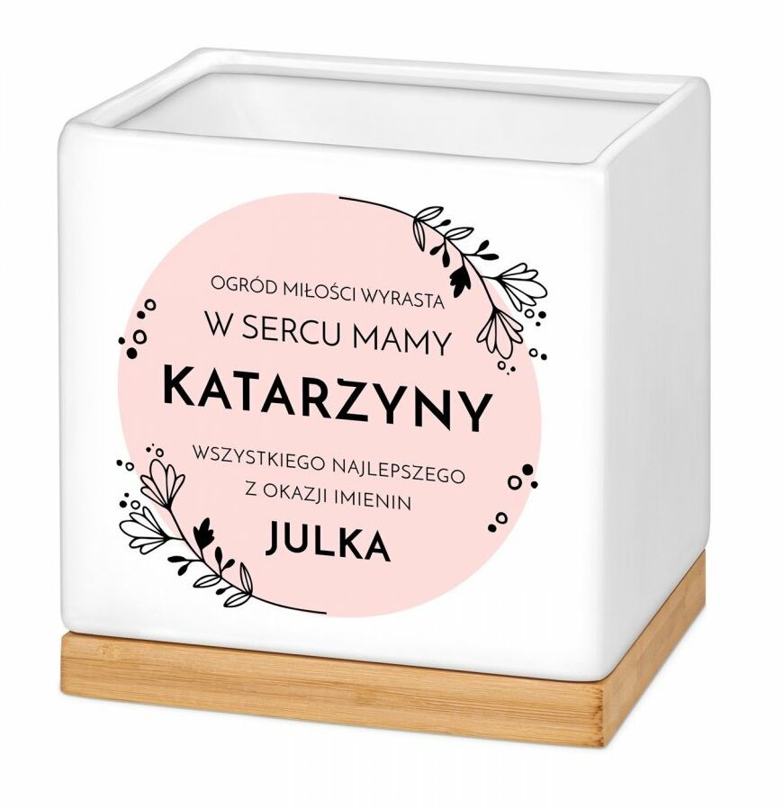 Blumfeldt Murrano Personalizowana kwadratowa z napisem dla mamy na imieniny PDC2-033