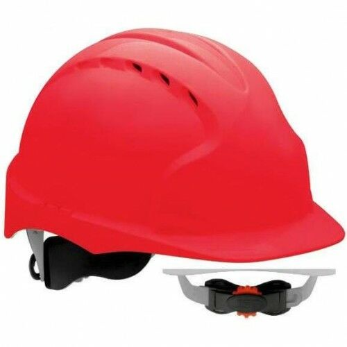 JSP HEŁM KASK EVO 3 CZERWONY wentylowany, średni daszek, regulacja pokrętłem AJF170-000 40121