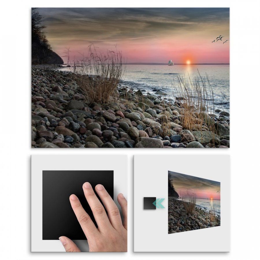 Pix4home Plakat metalowy kamienistwa plaża M POS-M-02049