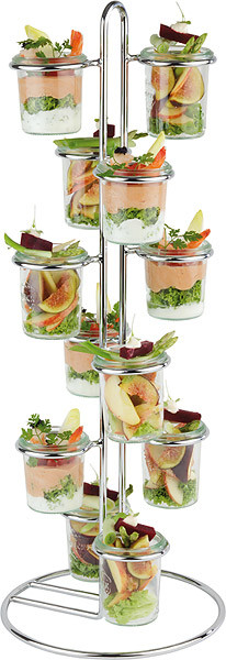 APS Etażera ze stali chromowanej na 12 słoików o średnicy 60 mm | Weck 33246