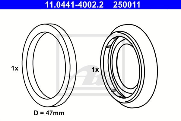 ATE ZESTAW NAPRAWCZY ZACISKU HAMULCOWEGO 11.0441-4002.2 SAAB 9-5 2.3T 08- BMW Z4 E86 3.0SI 06 11.0441-4002.2