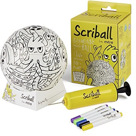 Mitre scriball personaliseable Mini piłka nożna z pisaki Mini, wielokolorowa, nie dotyczy A9233MUL-ONESZ