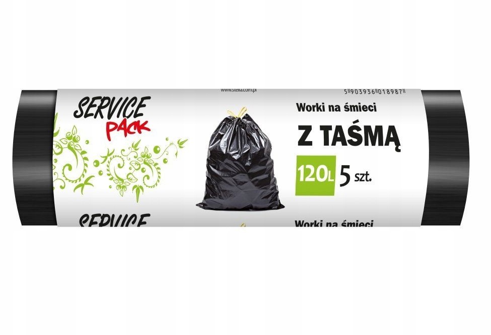 Worki na Śmieci LD 120l 5szt Service Pack z Taśmą